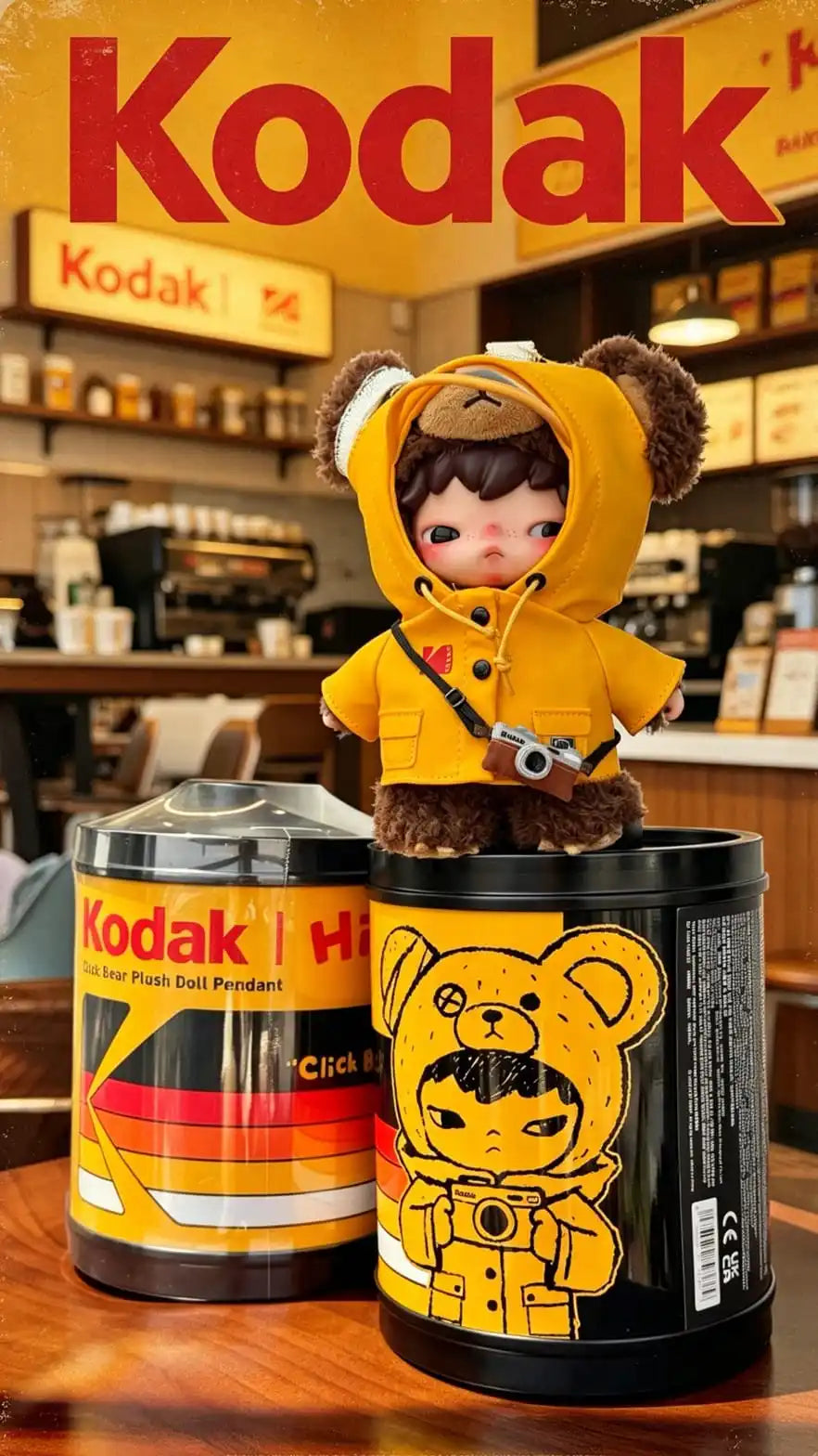 HIRONO x KODAK - Click Bear Plush Doll Pendant Limited Figure