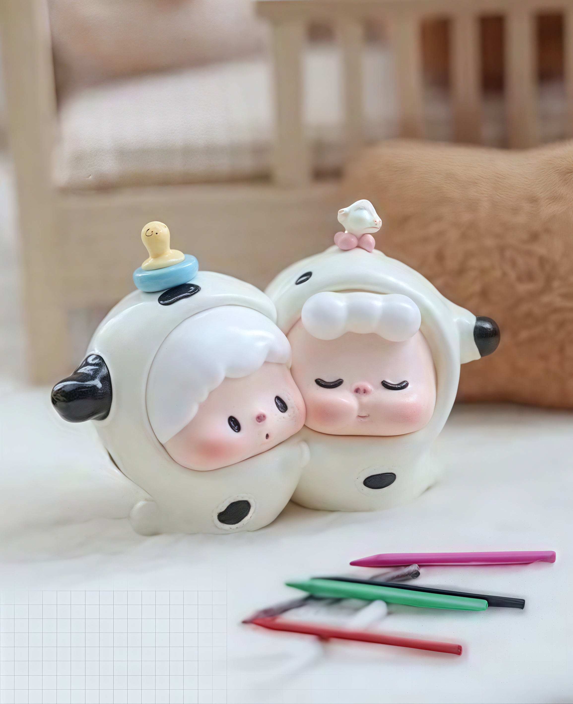 LULUDOG X WUWU CUTE BABIES STICK TOGETHER LIMITEDFIGURE